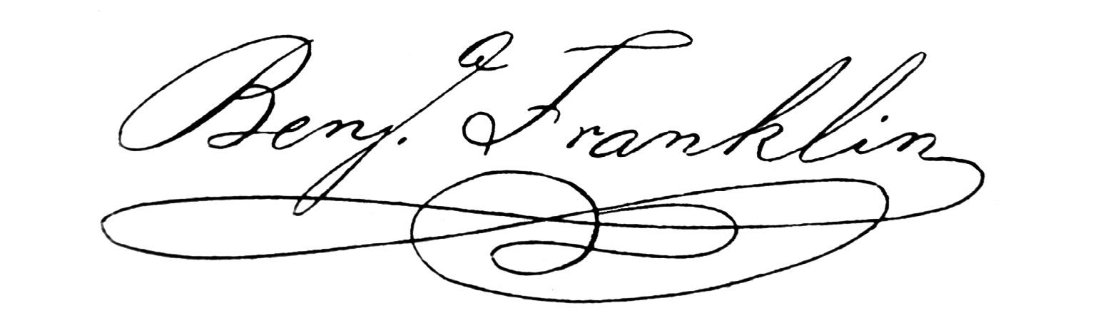 Large image of Benjamin Franklin's signature.