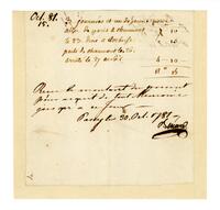 Receipt, 1781 October 30