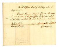 Military Pass issued to Ebenezer Hazard, 1780 December 9