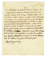 Cabanis, P. J. G. (Pierre Jean Georges) to William Temple Franklin, 1779 January 16