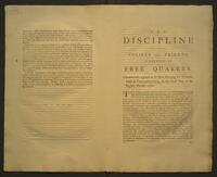 The Discipline of the Society of Friends, by some styled the Free Quakers, unanimously agreed to in their meeting for business, held in Philadelphia, on the sixth day of the eight month, 1781.