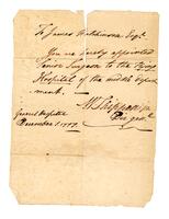 Shippen, William, Jr. to James Hutchinson, 1777 December 1