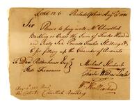 Pennsylvania. General Assembly. Order of David Rittenhouse to pay Christlieb Bartling, 1780 August 3