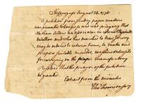 United States. Continental Congress. Resolution ordering Nathan Sellers home to make moulds for paper money, 1776 August 26