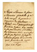 Ruault, Nicolas to Benjamin Franklin, 1777 October 12