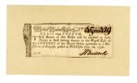 United States Fourth Class Lottery Ticket, 93m722, 1776 November 18