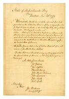 Jackson, John et al. agreement with items laid down Massachusetts Council in permitting them to depart for England, 1779 November 20