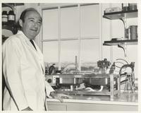 Seymour Cohen in a laboratory