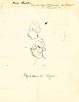 [Nagendronoth?] Tagore, profile sketch; small map of Greece on verso.