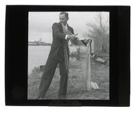 Lantern Slide #070: Man with fishing net