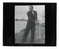 Lantern Slide #071: Man with fishing net