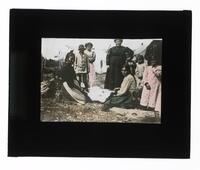 Lantern Slide #237: Montagnais-Naskapi women, children