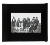 Lantern Slide #280: Montagnais-Naskapi group with dogs