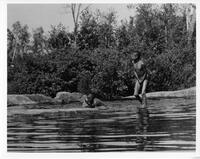 F055: Boys swimming, Little Grand Rapids, Manitoba, circa 1930s