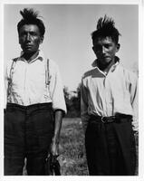 F069: Maamaan Duck and Aamoo Duck, sons of John Duck (Makojens), Little Grand Rapids, Manitoba, circa 1930s