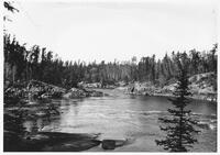 A056: En route on Berens River, above Wolverine Rapids between Little Grand Rapids and Berens River, Manitoba, circa 1930s