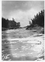 A057: En route on Berens River, Moose Falls, Manitoba, circa 1930s