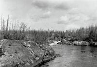 A069: En route on Berens River, Crooked Falls, Manitoba, 1933