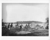 A336: Camp at Treaty time, Pikangikum, Ontario, 1940