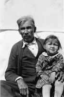 A012: Chief William Berens with granddaughter Bertha (Everett) Flett, Berens River, Manitoba, circa 1930-1933