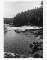 A061: En route on Berens River, rapids, Manitoba, circa 1930s