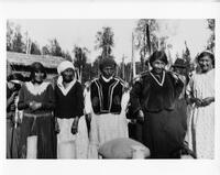 A171: Ojibwe women dancers, Dream Dance Ceremonies, Little Grand Rapids, Manitoba, circa 1930s