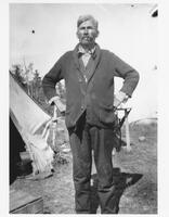 A017: Chief William Berens, standing outside, Berens River, Manitoba, circa 1930-1933