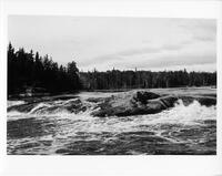 A074: En route on Berens River, Conjuring Falls, Manitoba, 1938