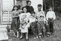 A337: Atoine Bittern, Rosie Bittern, and family, Berens River, Manitoba, circa 1952