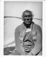 A037: Ojibwe man in a sweater, Berens River, Manitoba, circa 1930-1933