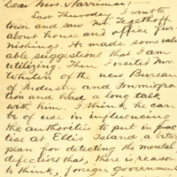 Letter to Mrs. Harriman from Cold Spring Harbor, August 21, 1910.