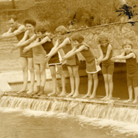 Winner of Large Family Class, Texas State Fair, 1925, diving.