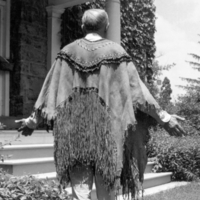 Deerskin jacket, back view, fringe