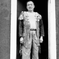 Jerry Aaron's son, moose-skin jacket, front view