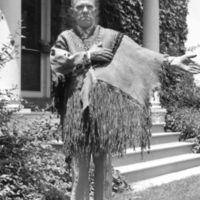 Deerskin jacket, front view, fringe