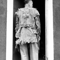 Jerry Aaron's son, moose-skin jacket, back view