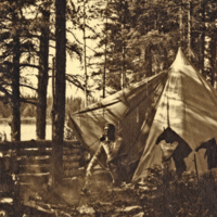 Native American at camp site