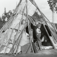 A-292: Ojibwa child, dwelling