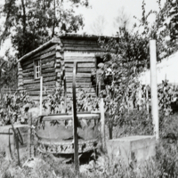 A-172: Tent and log house