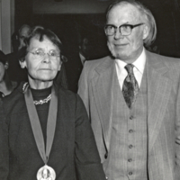 Barbara McClintock and Harlyn Odell Halvorson at Rosenstiel Award ceremony