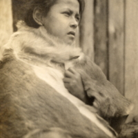 9-14-s: Penobscot girl in deerskin.