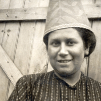 9-7-f: Penobscot woman with birch bark cap.