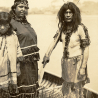 9-10-i: "'Penobscot Indians,' John L. Mitchill, wilfe and daughter," postcard.