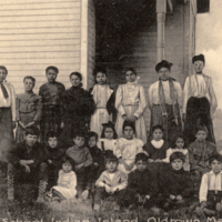 9-2-a: Group at Indian School, Indian Island, Oldtown, Maine, postal card.