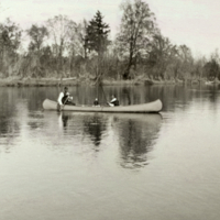 Penobscot family, canoe on water