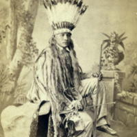 White Buffalo (Indian youth 18 years old with naturally gray hair). With Indian costume.