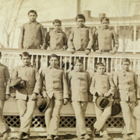 Group of 10 Creek boys in school uniform