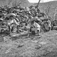 Three Tepecano men in sombreros