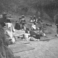 Tepecano men with masked figure