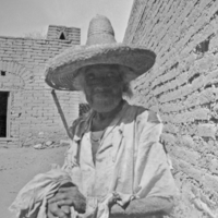 Tepecano man, portrait, wearing sombrero